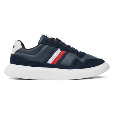 Sneakersy Tommy Hilfiger Light Cupsole Lth Mix Stripes FM0FM04889 Modrá