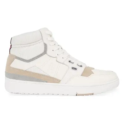 Sneakersy Tommy Hilfiger Th Basket Better Midcut Lth Mix FM0FM04793 Écru