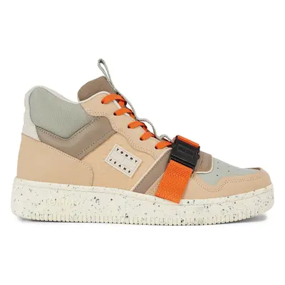 Sneakersy Tommy Jeans Tjm Basket Leather Buckle Mid EM0EM01288 Béžová