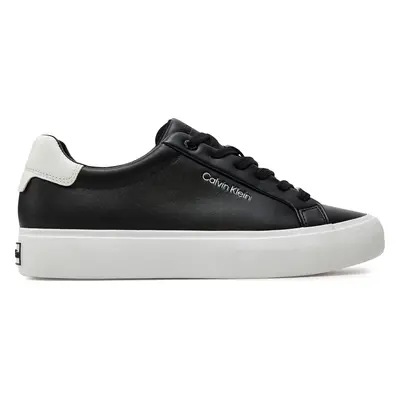 Sneakersy Calvin Klein Vulcanized Lace Up Lth HW0HW02037 Černá