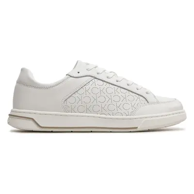 Sneakersy Calvin Klein Low Top Lace Up Lth Perf Mono HM0HM01428 Bílá