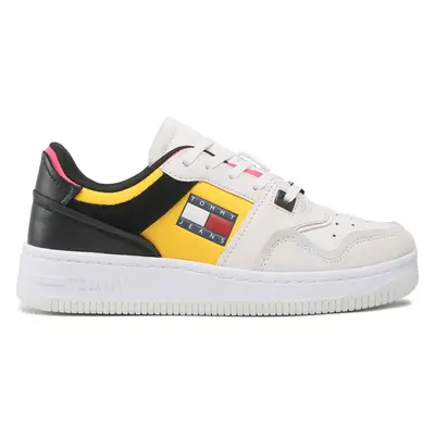 Sneakersy Tommy Jeans Bastke Wmn EN0EN02052 Écru