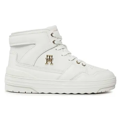 Sneakersy Tommy Hilfiger Th Basket Hi FW0FW07757 Écru