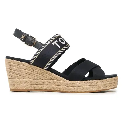 Espadrilky Tommy Hilfiger Seasonal Webbing Mid Wedge FW0FW07091 Tmavomodrá