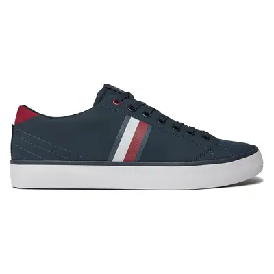 Sneakersy Tommy Hilfiger Th Hi Vulc Low Stripes Mesh FM0FM04946 Modrá