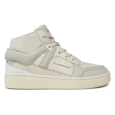 Sneakersy Calvin Klein Jeans Basket Cupsole High Mix Ml Fad YW0YW01300 Béžová