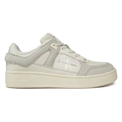 Sneakersy Calvin Klein Jeans Basket Cupsole Low Mix Ml Fad YW0YW01301 Béžová