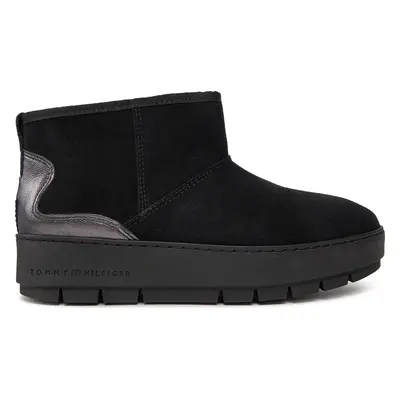 Sněhule Tommy Hilfiger Metallic Suede Snowboot FW0FW07850 Černá