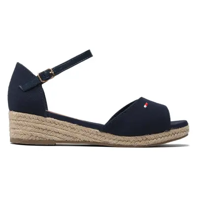 Espadrilky Tommy Hilfiger Rope Wedge Sandal T3A7-32185-0048 S Tmavomodrá