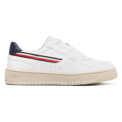 Sneakersy Tommy Hilfiger Stripes Low Cut Lace-Up Sneaker T3X9-32848-1355 S Bílá