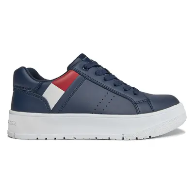 Sneakersy Tommy Hilfiger Flag Low Cut Lace-Up Sneaker T3X9-33356-1355 S Tmavomodrá