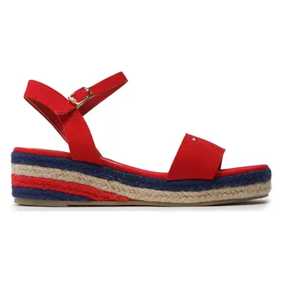 Espadrilky Tommy Hilfiger Rope Wedge T3A7-32778-0048300 S Červená