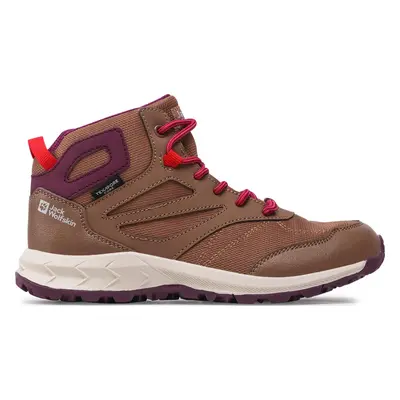 Sneakersy Jack Wolfskin Woodland Texapore Mid K 4042152 Hnědá