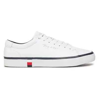 Sneakersy Tommy Hilfiger Modern Vulc Corporate Leather FM0FM04922 Bílá