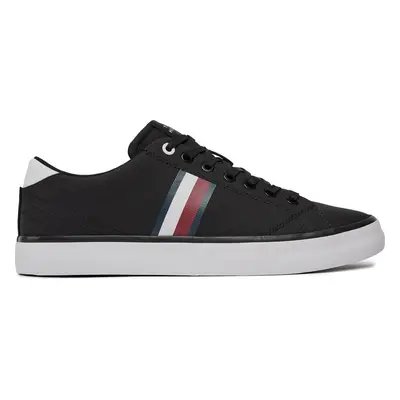 Sneakersy Tommy Hilfiger Th Hi Vulc Low Stripes Mesh FM0FM04946 Černá