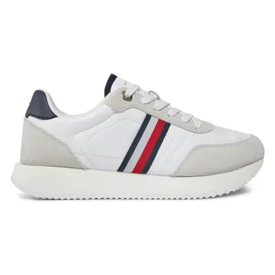 Sneakersy Tommy Hilfiger Essential Runner Global Stripes FW0FW07831 Bílá