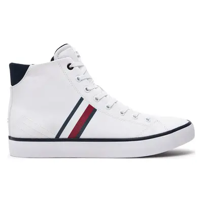 Sneakersy Tommy Hilfiger Th Hi Vulc Stripes Mesh FM0FM04948 Bílá