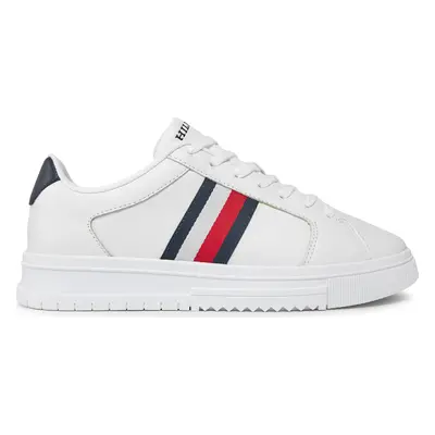 Sneakersy Tommy Hilfiger Supercup Lth Stripes Ess FM0FM04895 Bílá