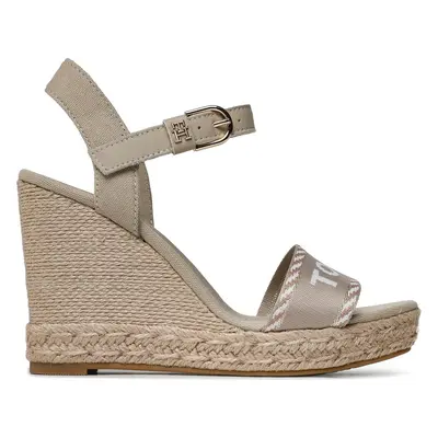 Espadrilky Tommy Hilfiger Seasonal Webbing Wedge FW0FW07088 Béžová