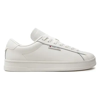 Sneakersy Tommy Jeans Tjm Leather Low Cupsole EM0EM01374 Écru