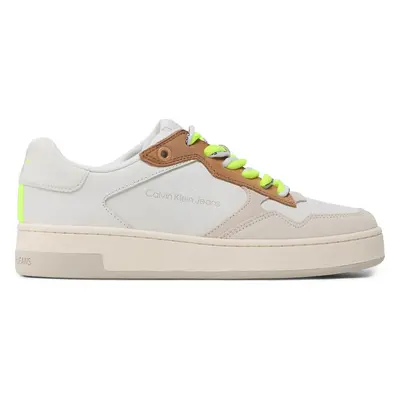 Sneakersy Calvin Klein Jeans Basket Cupsole Fluo Contrast YW0YW00920 Bílá