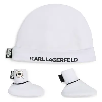 Set čepice a ponožky Karl Lagerfeld Kids Z30180 Bílá