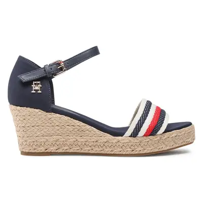 Espadrilky Tommy Hilfiger Mid Wedge Corporate FW0FW07078 Tmavomodrá