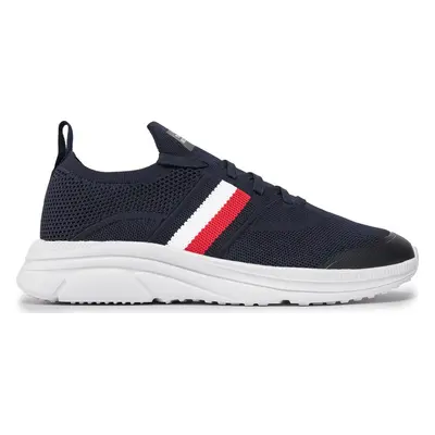 Sneakersy Tommy Hilfiger Modern Runner Knit Stripes Ess FM0FM04798 Tmavomodrá