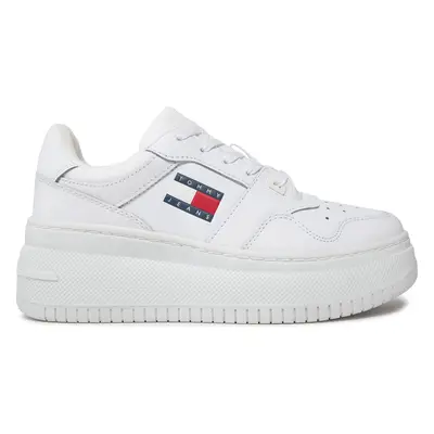 Sneakersy Tommy Jeans Tjw Retro Basket Flatform Ess EN0EN02506 Bílá