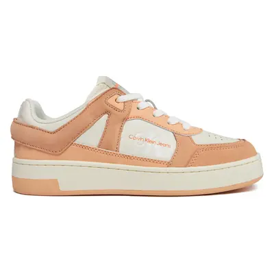 Sneakersy Calvin Klein Jeans Basket Cupsole Low Mix Ml Fad YW0YW01301 Oranžová