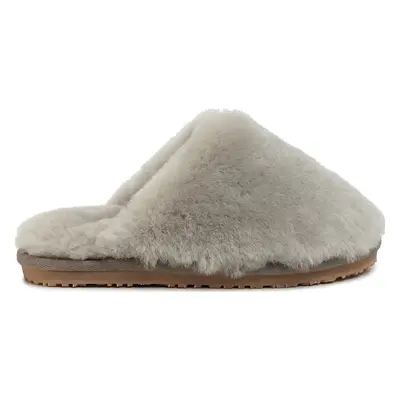 Bačkory Mou Closed Toe Sheepskin Slipper Šedá