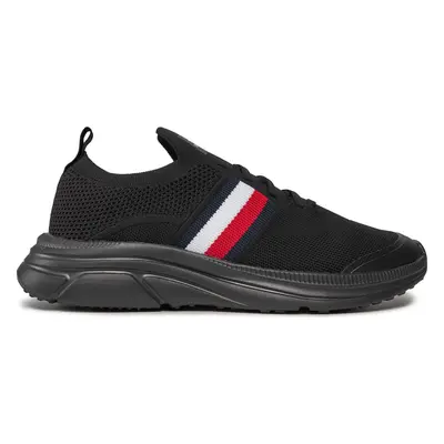 Sneakersy Tommy Hilfiger Modern Runner Knit Stripes Ess FM0FM04798 Černá