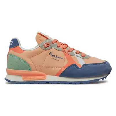 Sneakersy Pepe Jeans Brit Print G PGS40001 Oranžová