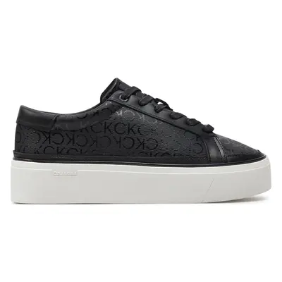 Sneakersy Calvin Klein Flatform Cup Lace Up Epi Mono HW0HW01911 Černá