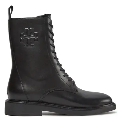 Polokozačky Tory Burch Double T Combat Boot 154336 Černá