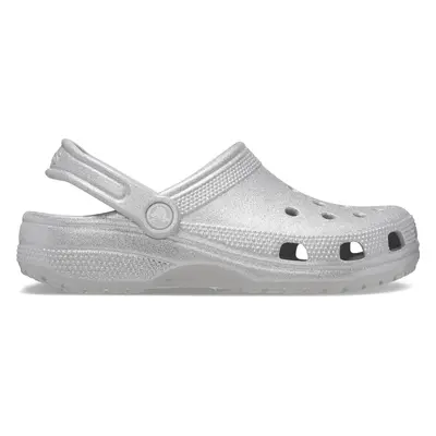 Nazouváky Crocs Classic Glitter Clog 205942 Stříbrná