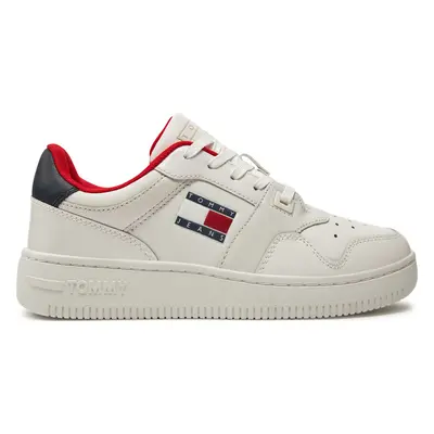 Sneakersy Tommy Jeans Tjw Retro Basket EN0EN02206 Écru