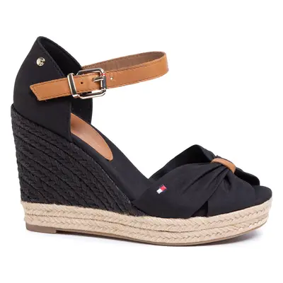 Espadrilky Tommy Hilfiger Basic Opened Toe High Wedge FW0FW04784 Černá