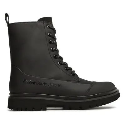 Polokozačky Calvin Klein Jeans Chunky Combat Laceup Boot Rub YW0YW01066 Černá