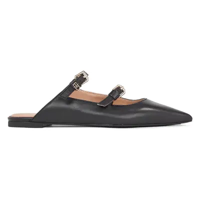 Nazouváky Tommy Hilfiger Th Pointy Leather Mule FW0FW07722 Černá