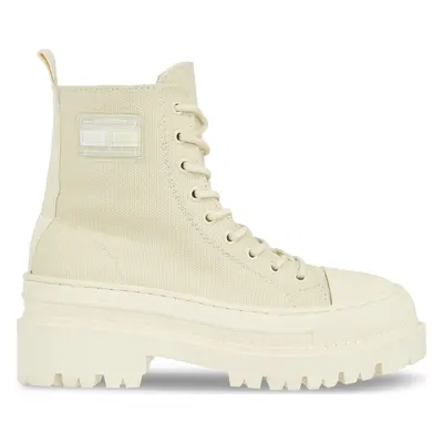 Polokozačky Tommy Hilfiger Tjw Foxing Canvas Boot EN0EN02216 Béžová