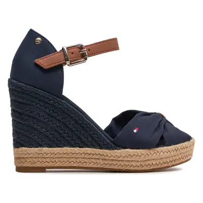 Espadrilky Tommy Hilfiger Basic Open Toe High Wedge FW0FW04784 Tmavomodrá