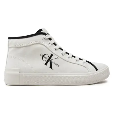 Sneakersy Calvin Klein Jeans Skater Vulcanized High Cs Ml Mr YW0YW01454 Bílá