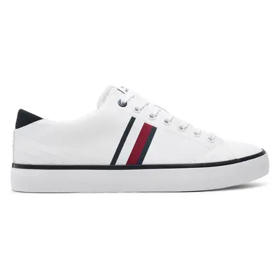 Tenisky Tommy Hilfiger Th Hi Vulc Low Stripes Mesh FM0FM04946 Bílá