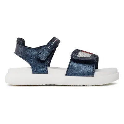 Sandály Tommy Hilfiger Strass Heart Velcro Sandal T1A2-32752-1367 S Tmavomodrá