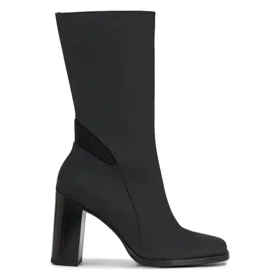 Polokozačky Calvin Klein Jeans Heel Zip Boot Lth Wn YW0YW01113 Černá