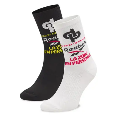 Sada 2 párů vysokých ponožek unisex Reebok Jul Crew Sock HI3894 Černá