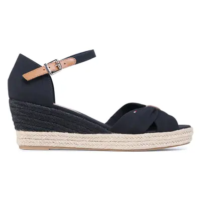 Espadrilky Tommy Hilfiger Basic Opened Toe Mid Wedge FW0FW04785 Černá