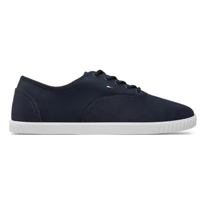 Tenisky Tommy Hilfiger Canvas Lace Up Sneaker FW0FW07805 Tmavomodrá