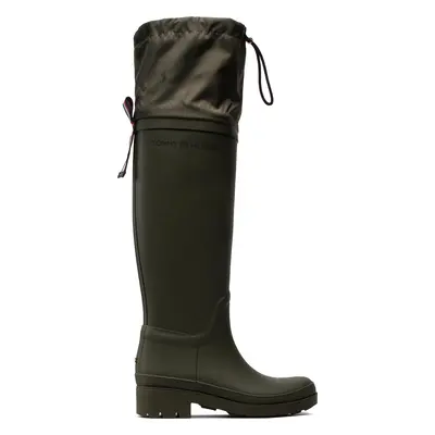 Holínky Tommy Hilfiger Overknee Rainboot FW0FW06778 Khaki